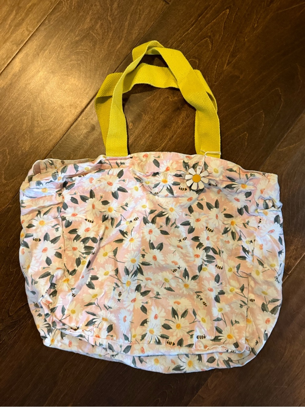 Daisy Bees Canvas Market Tote